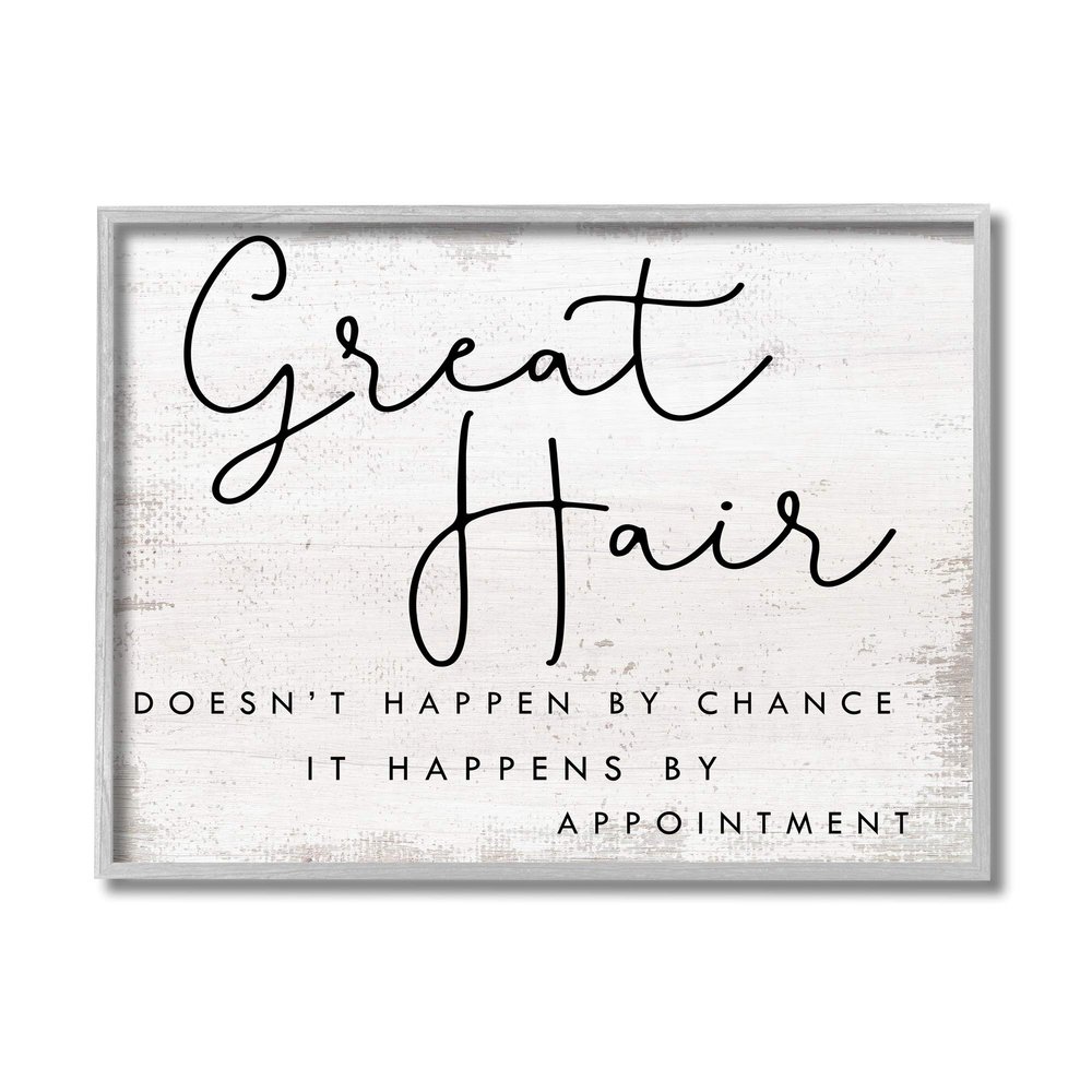 Stupell Industries Great Hair by Appointment Sign Distressed Beauty Salon