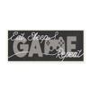 Stupell Industries Eat Sleep Game Repeat Phrase Minimal Grey Controller, Designed by Daphne Polselli Wall Plaque, 7 x 17 view 1