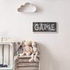 Stupell Industries Eat Sleep Game Repeat Phrase Minimal Grey Controller, Designed by Daphne Polselli Wall Plaque, 7 x 17 view 2