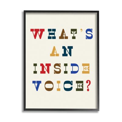 Stupell Industries What's an Inside Voice Phrase Western Typography