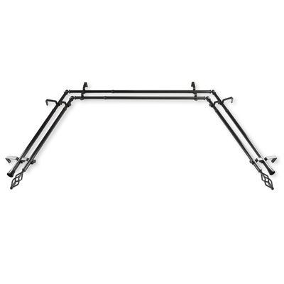 Antelope 13/16" Bay Window Double Curtain Rod 20"-36", 38"-72" - Black