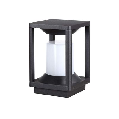 WFZRXFC E27 Black Frame Simple Outdoor Post Light High Light Transmittance White Lampshade is Waterproof Dustproof Post Lantern Ground Guide Courtyard Pillar Lamp Home House Channel Lighting Column