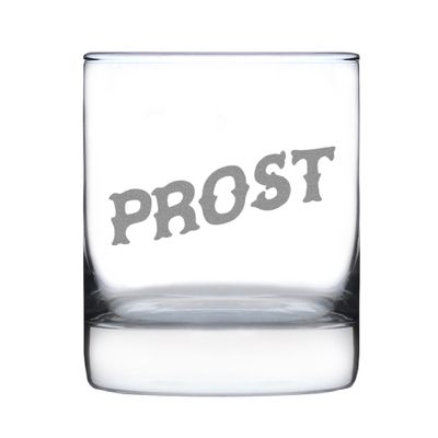 Bevvee Prost - German Cheers - Whiskey Rocks Glass - Fun German Themed Gifts or Party Decor for Women and Men - 10.25 Oz