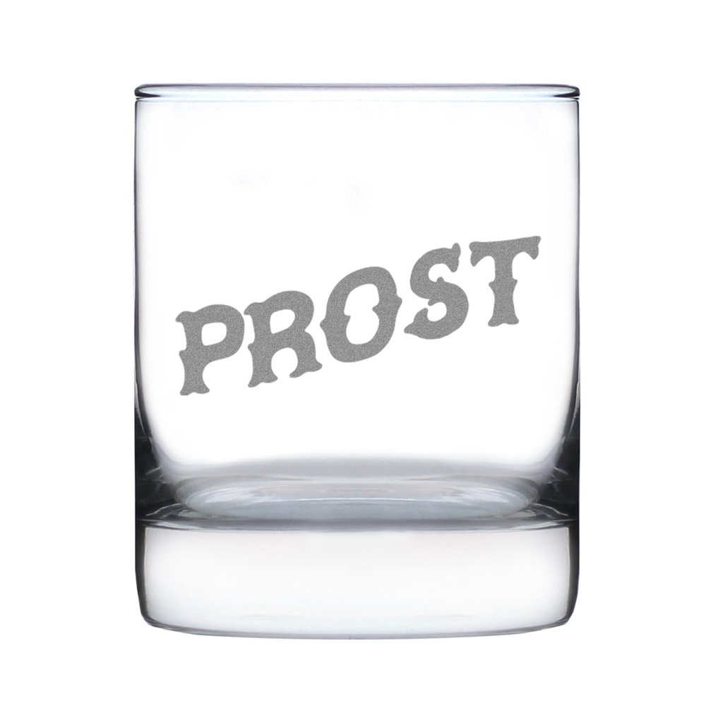Bevvee Prost - German Cheers - Whiskey Rocks Glass - Fun German Themed Gifts or Party Decor for Women and Men - 10.25 Oz