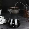 13.5oz Pour Over Coffee Maker, Borosilicate Glass Coffee Pot with Stainless Steel Filter for Home Office Caferoom view 2