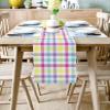 Easter Spring Buffalo Check Table Runner, Farmhouse Colorful Yellow Blue Pink Purple Plaid Non-Slip Cotton Linen Dining Table Runner for Coffee Table, Family Dinners, Party, Gathering, 14x72 Inch view 2