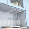 2 Packs Hanging Wine Glass Rack, Stemware Holder Under Cabinet, No Drilling, Black/white, Insert Single-row Wine Glass Drying Rack Storage Stand (26.89.57cm) view 3