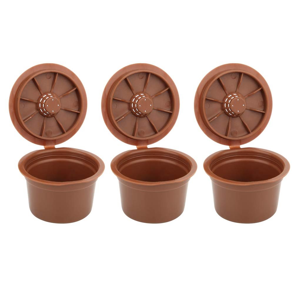 3Pcs Refillable Coffee Capsule Reusable Coffee Filter Cup Replacement for Coffee Machine (coffee)