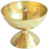 Golden Drops Combo Pack Pooja Item Brass Bell Different Type Two Pooja Diya Deepak Om Pooja Thali with Copper Panchpatra and Kalash Lota Pooja Mauli Dhaaga and Cotton Round Wicks view 3