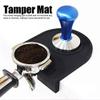 Silicone Espresso Tamp Mat Mini Thicken Silicone Coffee Powder Tamper Support Pad Holder Tamping Corner Mat Kitchen Coffee Tools with Pery Food Silicone(Black) view 3