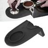 Silicone Espresso Tamp Mat Mini Thicken Silicone Coffee Powder Tamper Support Pad Holder Tamping Corner Mat Kitchen Coffee Tools with Pery Food Silicone(Black) view 4