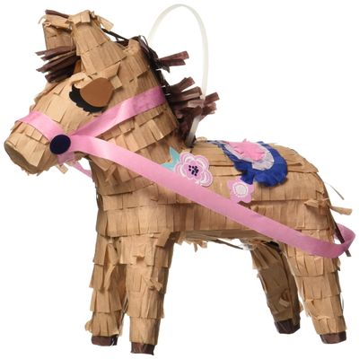 Rustic Brown Saddle Up Mini Horse Decoration 7.5" x 5.75" (1 Pc.) - Charming Western Theme Decor Accessory, Stand Out in Style - Perfect for Cowboy and Old West Enthusiasts