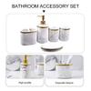 Cabilock 5pcs Marble Look Bathroom Accessory Set Stylish Hand Bottle Soap Dish Mouthwash Cups for Organized and Elegant Bath Spaces view 4