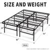 14 Inch Metal Platform Bed Frame Queen Bed Frame Metal Mattress Foundation Frame/Easy Assembly/Under-Bed Storage/No Box Spring Needed, Queen, Black view 3