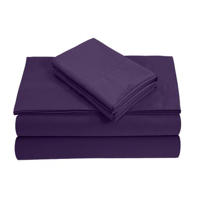 LuckShree Queen Size Giza Cotton Sheet Set - 16-Inch Deep Pockets 800-Thread Count - Plum
