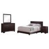 Coaster Home Furnishings Dorian Transitional 4-Piece Bedroom Set Leatherette Upholstered Full Size Panel Bed Frame 46-inch Headboard Dark Cocoa 300762F-S4 view 1
