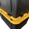 MonsterRAX 27 Gallon Storage Bins - Stackable, Lockable, Yellow Lids, Black Bin, 5-pack view 4