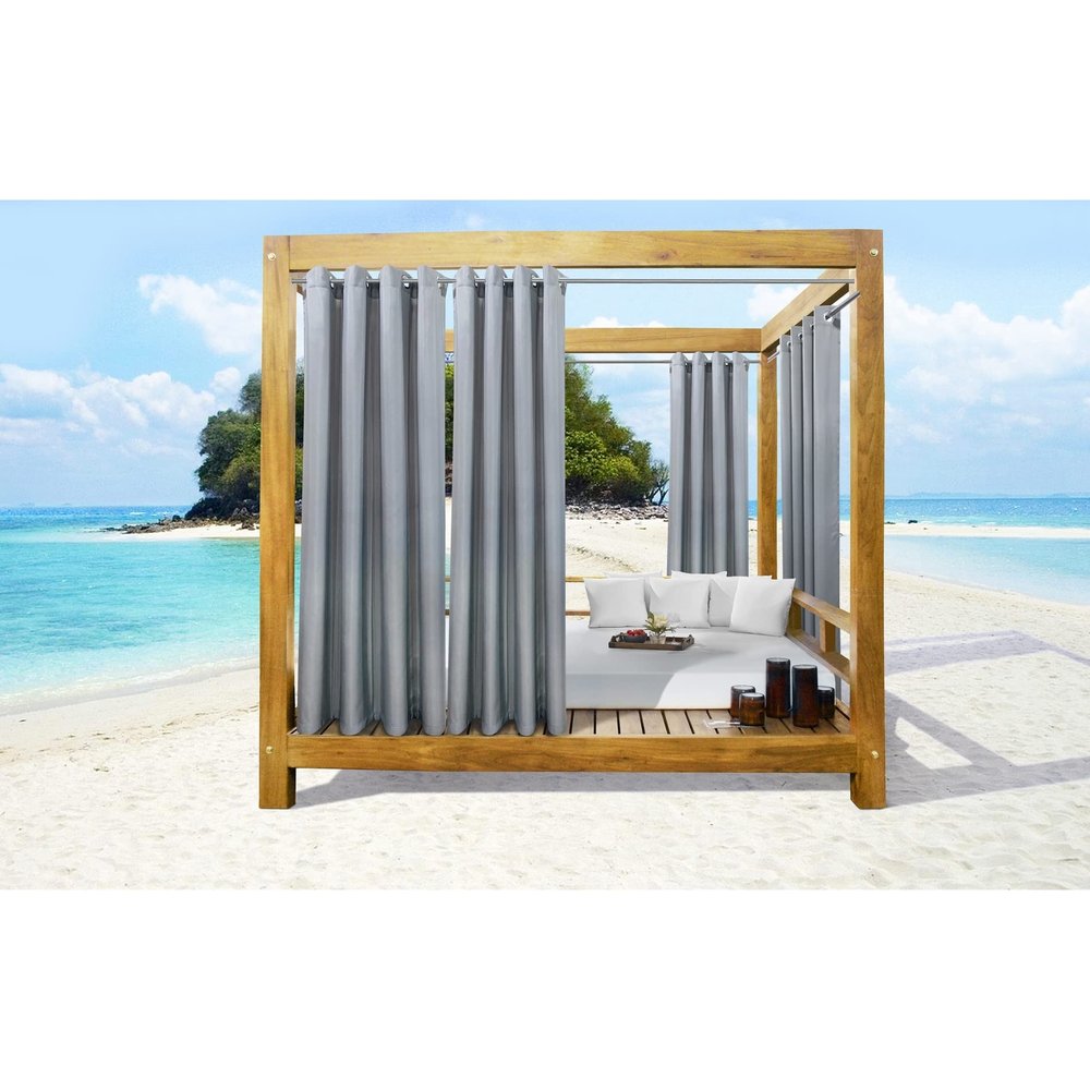 Outdoor decor Seascapes Grommet Panel Pair Each 50 x 96 in Alloy Grey