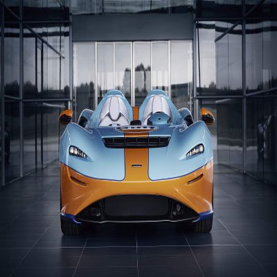 Iconic Arts Laminated 42x24 Poster: mclaren elva Gulf Theme by mso 2021 4 4k 5k hd Cars HD