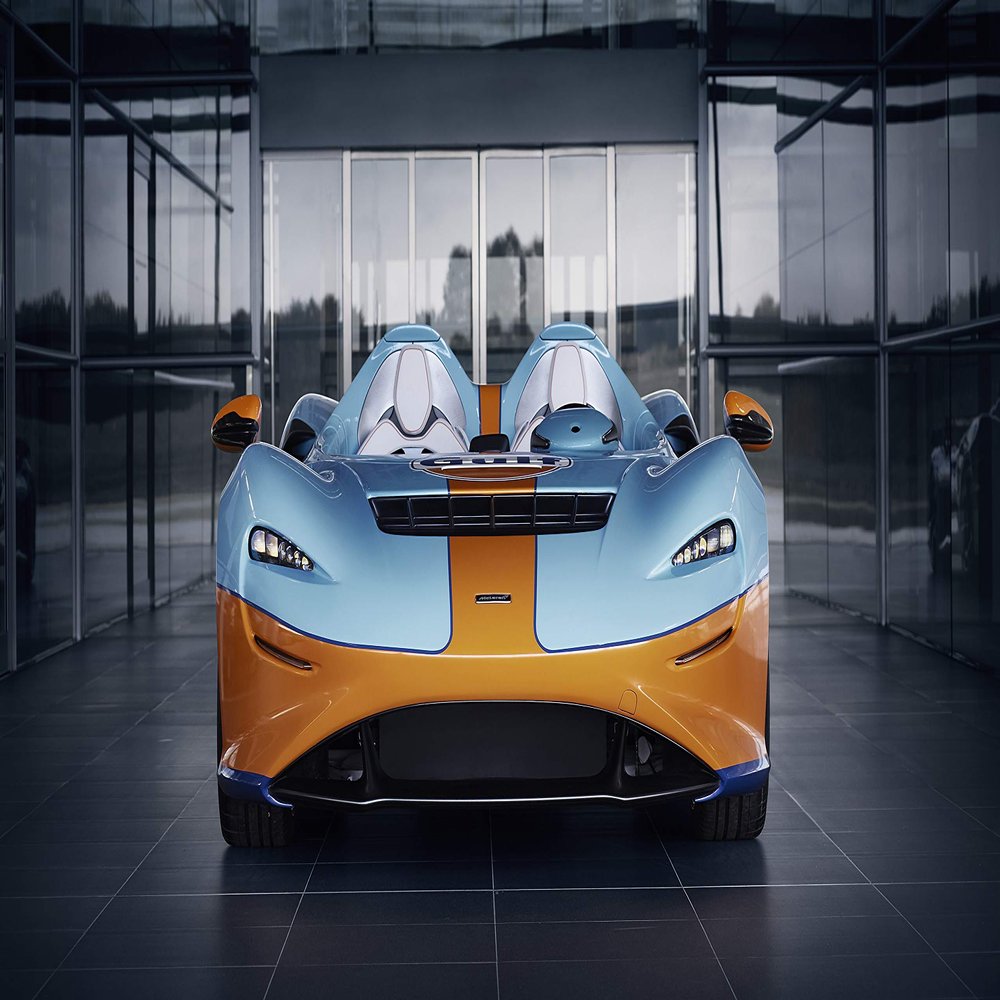 Iconic Arts Laminated 42x24 Poster: mclaren elva Gulf Theme by mso 2021 4 4k 5k hd Cars HD