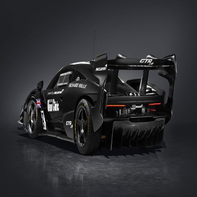 Iconic Arts Laminated 42x24 Poster: Black mclaren Senna GTR lm ueno Clinic car 3 4k 5k hd Cars HD