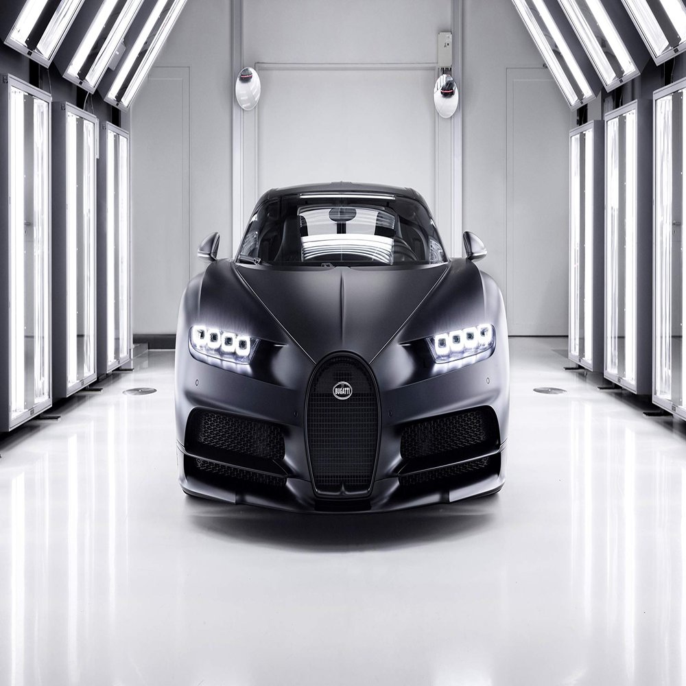 Iconic Arts Laminated 42x24 Poster: Bugatti chiron Noire 2020 4k 8k HD