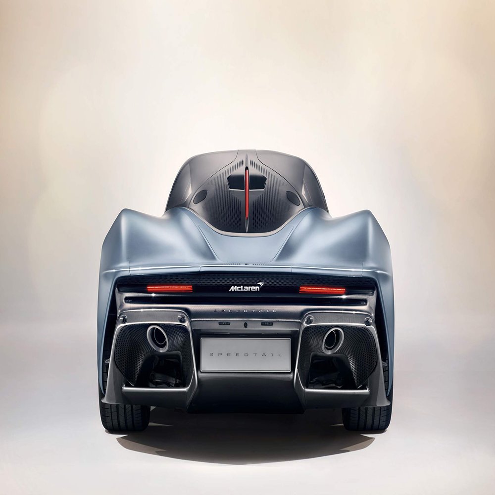 Iconic Arts Laminated 42x24 Poster: mclaren speedtail Rear View 4k 8k HD