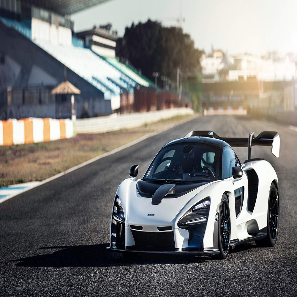 Iconic Arts Laminated 42x24 Poster: mclaren Senna Pure White 2018 5k HD