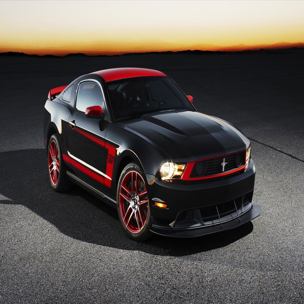 Iconic Arts Laminated 42x24 Poster: 2012 Ford Mustang boss Wide