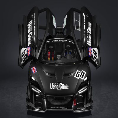 Iconic Arts Laminated 42x24 Poster: Black mclaren Senna GTR lm ueno Clinic car 2 4k 5k hd Cars HD