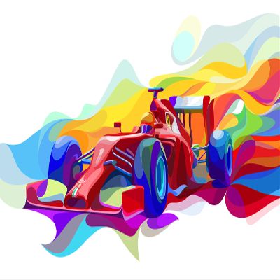 Iconic Arts Laminated 42x24 Poster: Ferrari Formula one Artwork 4k 8k HD