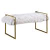 Best Master Furniture JJ023 Fur Bench, White view 1