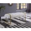 Best Master Furniture JJ023 Fur Bench, White view 2