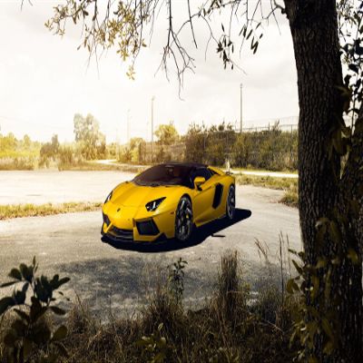 Iconic Arts Laminated 42x24 Poster: Lamborghini Aventador v Roadster vorsteiner widelamborghini Aventador White widelamborghini Beautiful car Wide Wide
