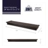 HIGH & MIGHTY 515662 Decorative 24" Floating Shelf Holds up to 20lbs, Easy Tool-Free Dry Wall Installation, Beveled, eCommerce Packaging, Espresso view 2