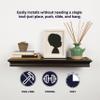 HIGH & MIGHTY 515662 Decorative 24" Floating Shelf Holds up to 20lbs, Easy Tool-Free Dry Wall Installation, Beveled, eCommerce Packaging, Espresso view 4