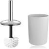 6 Pcs Plastic Bathroom Accessory Set Luxury Bath Accessories Bath Set Lotion Bottles, Toothbrush Holder, Tooth Mug, Soap Dish, Toilet Brush, Trash Can, Rubbish Bin (White) view 3