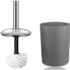 6 Pcs Plastic Bathroom Accessory Set Luxury Bath Accessories Bath Set Lotion Bottles, Toothbrush Holder, Tooth Mug, Soap Dish, Toilet Brush, Trash Can, Rubbish Bin (Grey) view 3