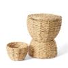 Artera Wicker Storage Basket - Set of 3 Natural Woven Blanket Basket, Decorative Side Table view 2