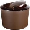 6 Pcs Plastic Bathroom Accessory Set Luxury Bath Accessories Bath Set Lotion Bottles, Toothbrush Holder, Tooth Mug, Soap Dish, Toilet Brush, Trash Can, Rubbish Bin (Brown) view 2