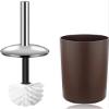 6 Pcs Plastic Bathroom Accessory Set Luxury Bath Accessories Bath Set Lotion Bottles, Toothbrush Holder, Tooth Mug, Soap Dish, Toilet Brush, Trash Can, Rubbish Bin (Brown) view 3