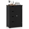 Giantex Bathroom Storage Cabinet with Drawers - 4 Drawer Storage Organizer w/Cupboard, Adjustable Shelf, Anti-Toppling Device, Entryway Storage Unit Console Table, Bathroom Floor Cabinet (Black) view 1