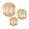 Artera Woven Wall Basket Decor - Set of 3 Oversized, Hanging Natural Wicker Seagrass Flat Baskets, Round Boho Wall Basket Decoration for Living Room or Bedroom, Unique Wall Art view 1