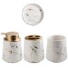 Beaupretty 4 Pieces Bathroom Accessories Set, Toothpaste Cup, Toothbrush Cup, Soap Dispenser, Soap Dish, for Any Bathroom Style (White) view 1