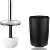 6 Pcs Plastic Bathroom Accessory Set Luxury Bath Accessories Bath Set Lotion Bottles, Toothbrush Holder, Tooth Mug, Soap Dish, Toilet Brush, Trash Can, Rubbish Bin (Black) view 3