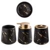 Beaupretty 1set Bathroom Accessory Wash Cup Toothbrush Holder Soap Dish Lotion Bottle Elegant Matte Marble Finish Essential Bathroom Decor for Home Use view 1