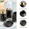 Beaupretty 1set Bathroom Accessory Wash Cup Toothbrush Holder Soap Dish Lotion Bottle Elegant Matte Marble Finish Essential Bathroom Decor for Home Use view 2