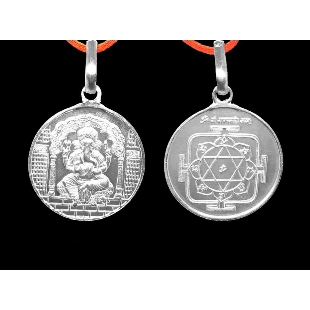 Ganesh Yantra Pendant in Pure Silver 999 Blessed and Energised