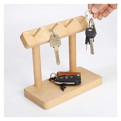YXCKG Keys Storage Rack, Key Tray for Entryway Table, Desktop Storage Decoration Trays, Wood Tray Centerpieces for Tables, Sundries Tray-Office/Home (Color : Beech)