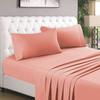 1000 TC 100% Egyptian Cotton 4-PCs Sheet Set - GrandKing Size 80" X 98", Fits Mattress Upto 21-24 Inch Deep Pocket, Peach Solid view 1
